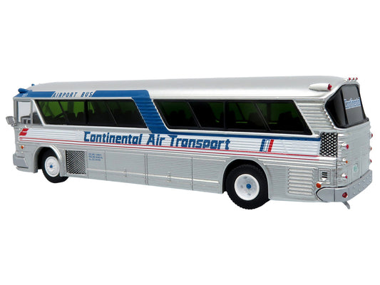 1964 MCI MC-5A Coach Bus "Continental Air Transport" Silver with Blue Stripes "Vintage Bus & Motorcoach Collection" Limited Edition to 504 pieces Worldwide 1/87 (HO) Diecast Model by Iconic Replicas by Iconic Replicas