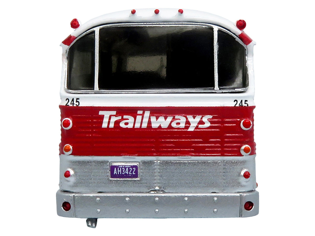 1964 MCI MC-5A Coach Bus "Trailways Chicago" White with Red Stripes "Vintage Bus & Motorcoach Collection" Limited Edition to 504 pieces Worldwide 1/87 (HO) Diecast Model by Iconic Replicas by Iconic Replicas