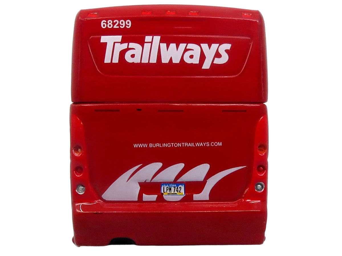 MCI D4520 Commuter Coach Bus "Burlington Trailways" Red with White Graphics "The Bus & Motorcoach Collection" Limited Edition to 504 pieces Worldwide 1/87 (HO) Scale Diecast Model by Iconic Replicas by Iconic Replicas