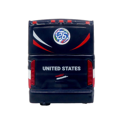 MCI J4500 Coach Bus "United States National Soccer Team" Dark Blue with Graphics "International Federation of the Global Game" Series Limited Edition to 504 pieces Worldwide 1/87 (HO) Diecast Model by Iconic Replicas by Iconic Replicas