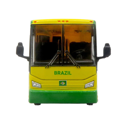 Van Hool CX-45 Coach Bus "Brazil National Football Team" Yellow and Green with Graphics "International Federation of the Global Game" Series Limited Edition to 504 pieces Worldwide 1/87 (HO) Diecast Model by Iconic Replicas by Iconic Replicas