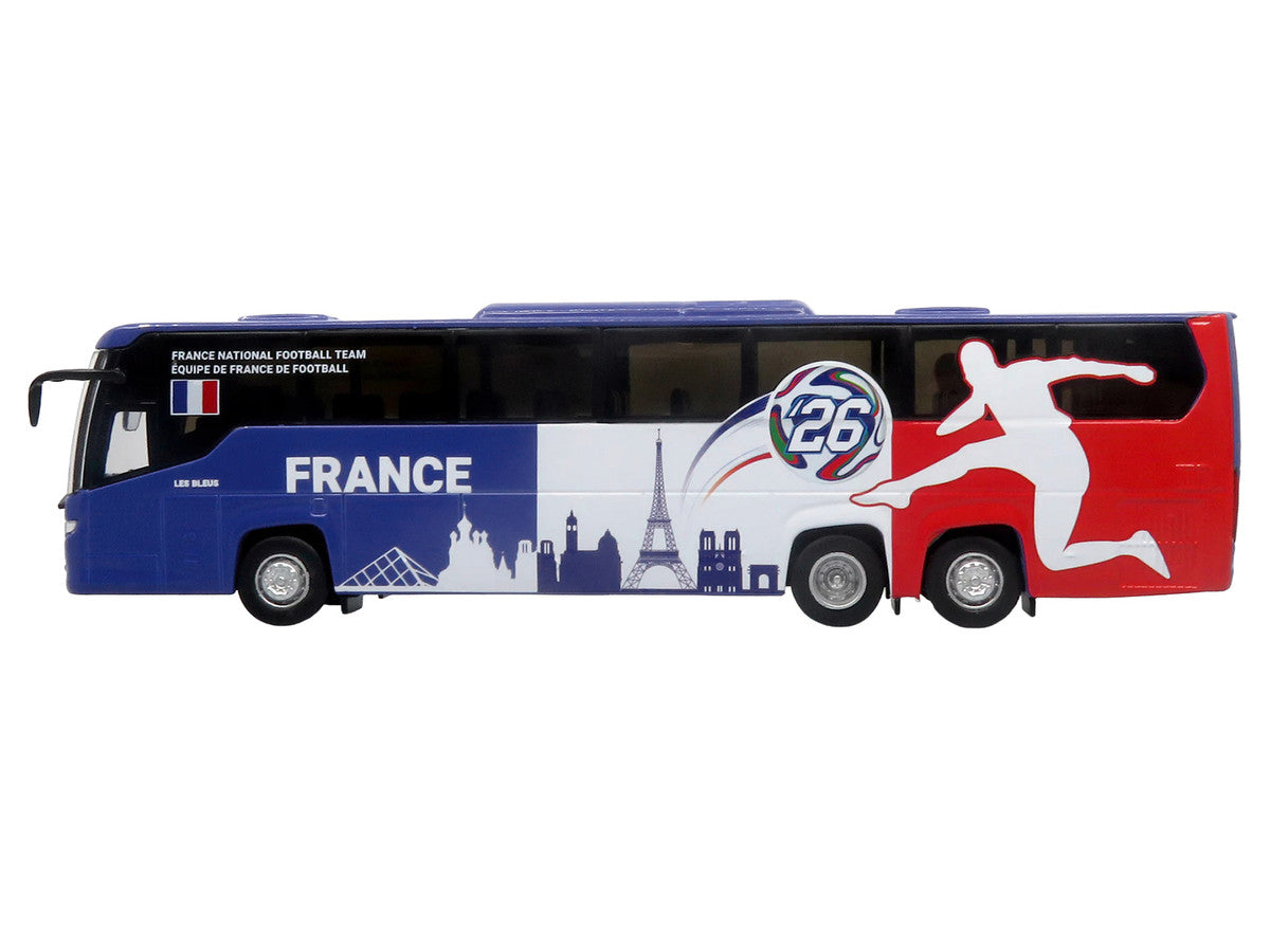 Scania Touring HD Coach Bus "France National Football Team" Blue with Graphics "International Federation of the Global Game" Series Limited Edition to 504 pieces Worldwide 1/87 (HO) Diecast Model by Iconic Replicas by Iconic Replicas