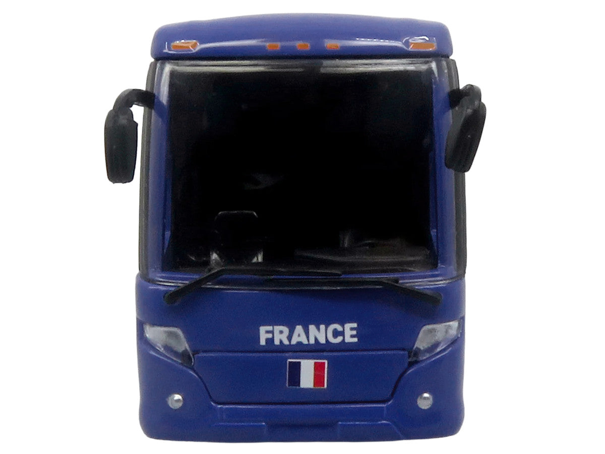 Scania Touring HD Coach Bus "France National Football Team" Blue with Graphics "International Federation of the Global Game" Series Limited Edition to 504 pieces Worldwide 1/87 (HO) Diecast Model by Iconic Replicas by Iconic Replicas