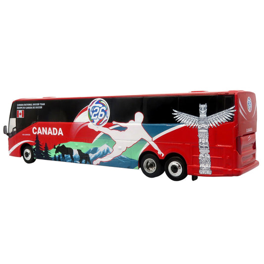 Prevost H3-45 Coach Bus "Canada National Soccer Team" Red with Graphics "International Federation of the Global Game" Series Limited Edition to 504 pieces Worldwide 1/87 (HO) Diecast Model by Iconic Replicas by Iconic Replicas