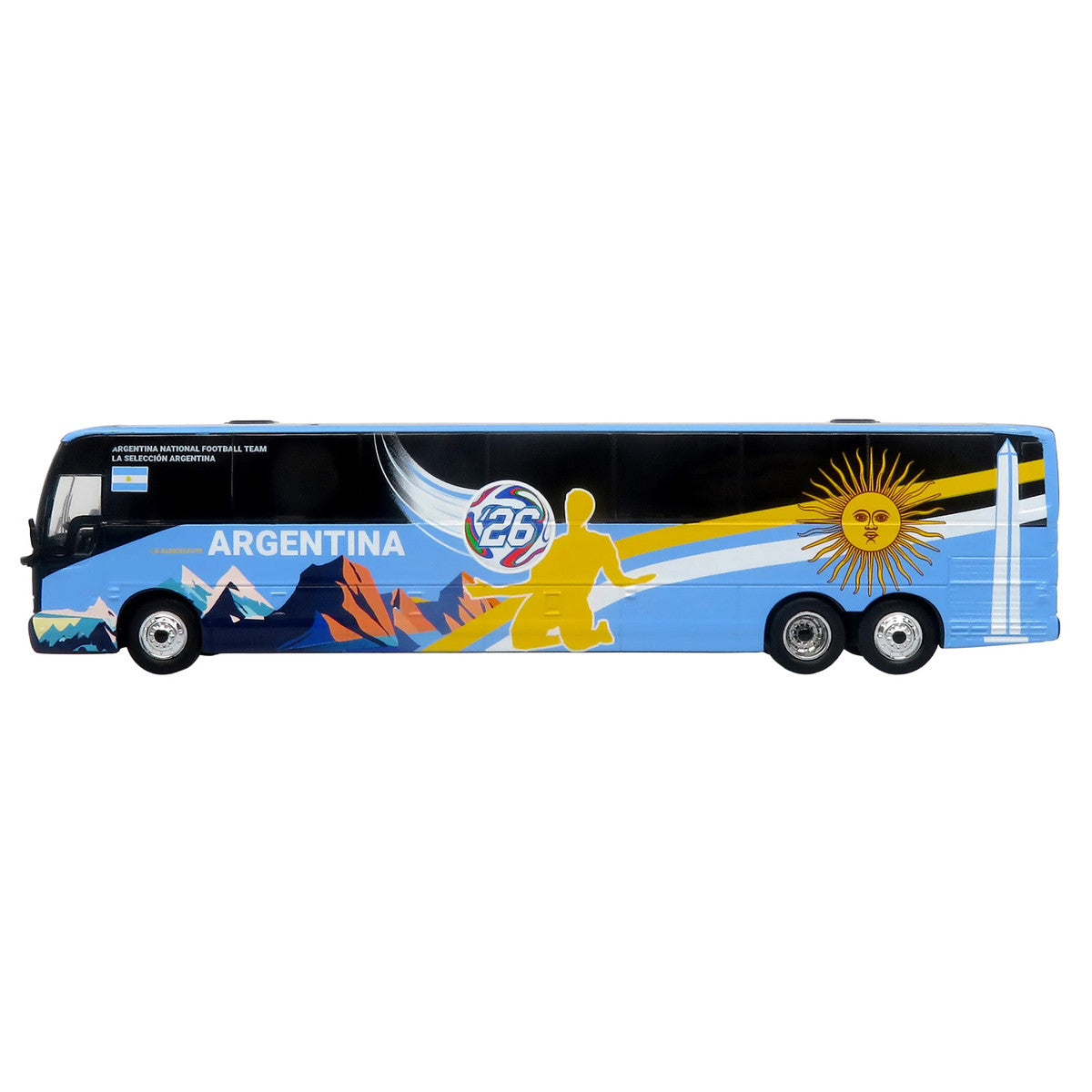 Prevost X3-45 Coach Bus "Argentina National Football Team" Blue with Graphics "International Federation of the Global Game" Series Limited Edition to 504 pieces Worldwide 1/87 (HO) Diecast Model by Iconic Replicas by Iconic Replicas