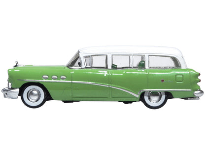 1954 Buick Century Estate Wagon Willow Green and White 1/87 (HO) Scale Diecast Model Car by Oxford Diecast by Oxford Diecast
