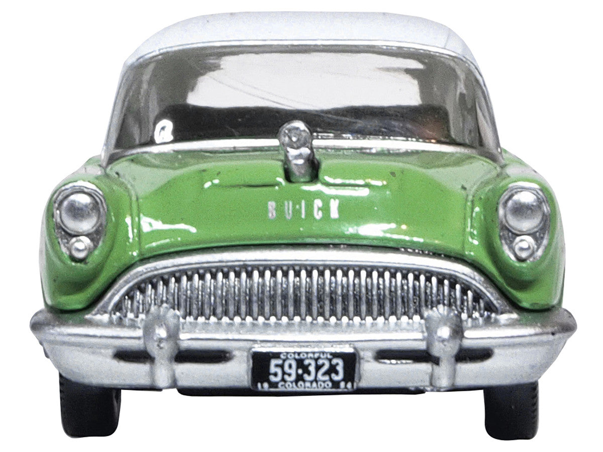 1954 Buick Century Estate Wagon Willow Green and White 1/87 (HO) Scale Diecast Model Car by Oxford Diecast by Oxford Diecast