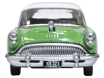 1954 Buick Century Estate Wagon Willow Green and White 1/87 (HO) Scale Diecast Model Car by Oxford Diecast by Oxford Diecast