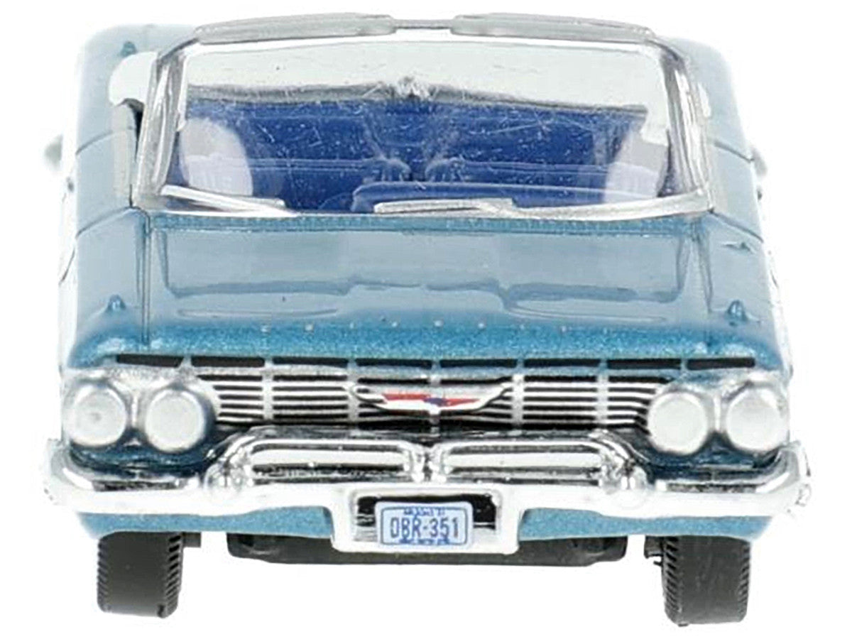 1961 Chevrolet Impala Convertible Jewel Blue Metallic and White with Blue Interior 1/87 (HO) Scale Diecast Model Car by Oxford Diecast by Oxford Diecast