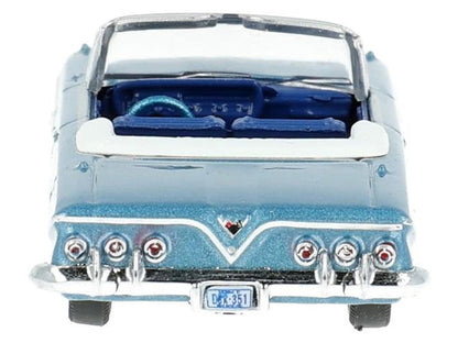 1961 Chevrolet Impala Convertible Jewel Blue Metallic and White with Blue Interior 1/87 (HO) Scale Diecast Model Car by Oxford Diecast by Oxford Diecast