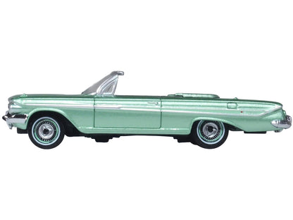 1961 Chevrolet Impala Convertible Arbor Green Metallic with Green Interior 1/87 (HO) Scale Diecast Model Car by Oxford Diecast by Oxford Diecast