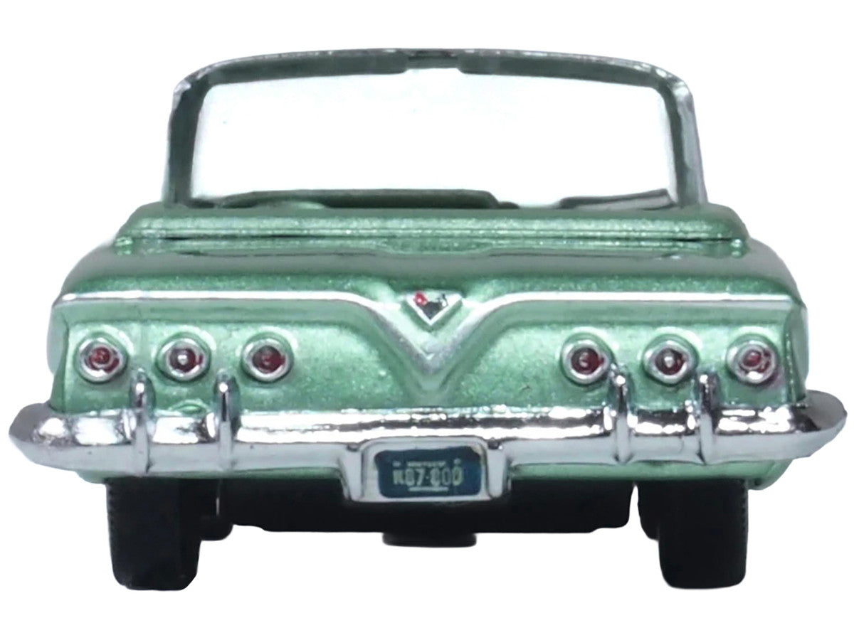 1961 Chevrolet Impala Convertible Arbor Green Metallic with Green Interior 1/87 (HO) Scale Diecast Model Car by Oxford Diecast by Oxford Diecast