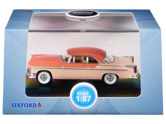 1955 Chrysler New Yorker Deluxe St. Regis Desert Sand and Canyon Tan 1/87 (HO) Scale Diecast Model Car by Oxford Diecast by Oxford Diecast