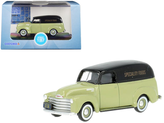 1950 Chevrolet Panel Van "Speciality Foods" Light Green and Black 1/87 (HO) Scale Diecast Model Car by Oxford Diecast by Oxford Diecast