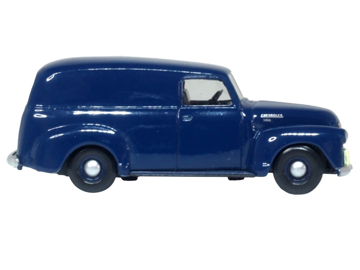 1950 Chevrolet Panel Van Mariner Blue 1/87 (HO) Scale Diecast Model Car by Oxford Diecast