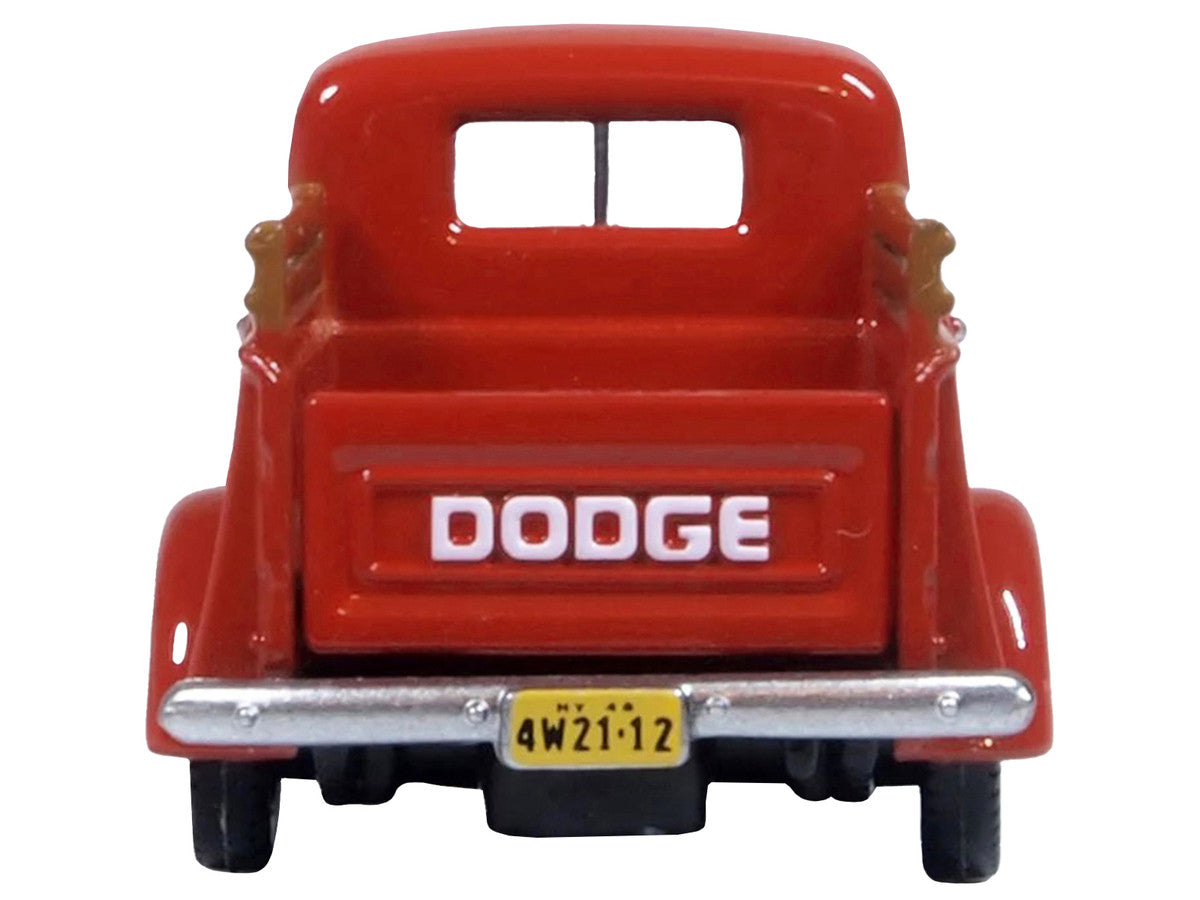 1948 Dodge B-1B Pickup Truck Red 1/87 (HO) Scale Diecast Model Car by Oxford Diecast by Oxford Diecast