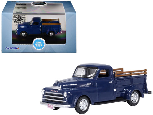 1948 Dodge B-1B Pickup Truck Waterway Blue 1/87 (HO) Scale Diecast Model Car by Oxford Diecast by Oxford Diecast