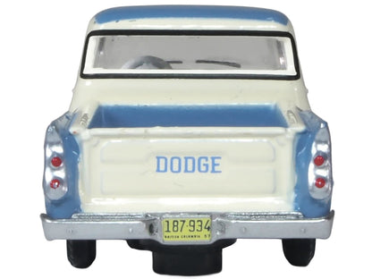 1957 Dodge D100 Sweptside Pickup Truck Ice Blue and Glacier White 1/87 (HO) Scale Diecast Model Car by Oxford Diecast by Oxford Diecast