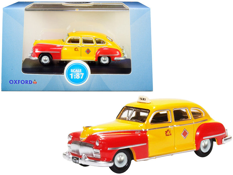 1946-1948 DeSoto Suburban Yellow and Red "San Francisco Taxi" "The Godfather" Movie 1/87 (HO) Scale Diecast Model Car by Oxford Diecast by Oxford Diecast