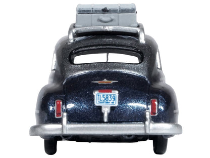 1946 DeSoto Suburban with Roof Rack and Luggage Butterfly Blue Metallic with Crystal Gray Top 1/87 (HO) Scale Diecast Model Car by Oxford Diecast by Oxford Diecast