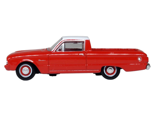 1960 Ford Falcon Ranchero Monte Carlo Red with Corinthian White Top 1/87 (HO) Scale Diecast Model Car by Oxford Diecast by Oxford Diecast