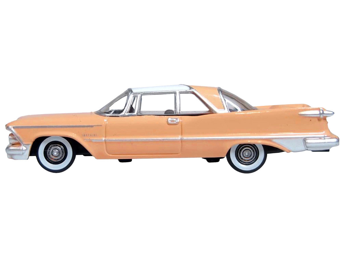 1959 Chrysler Imperial Crown 2 Door Hardtop Persian Pink with White Top 1/87 (HO) Scale Diecast Model Car by Oxford Diecast by Oxford Diecast