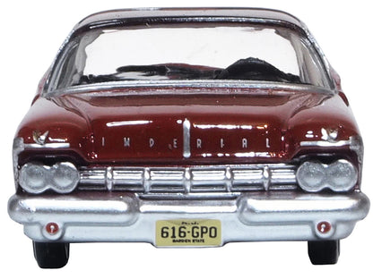 1959 Chrysler Imperial Crown 2 Door Hardtop Radiant Red with Black Top 1/87 (HO) Scale Diecast Model Car by Oxford Diecast-2
