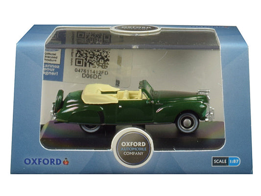 1941 Lincoln Continental Convertible Spode Green 1/87 (HO) Scale Diecast Model Car by Oxford Diecast by Oxford Diecast
