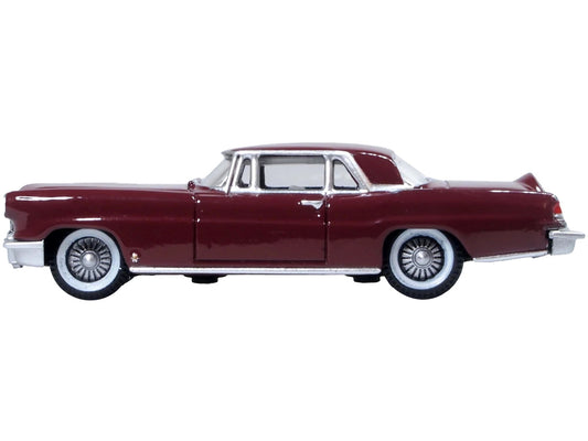 1956 Lincoln Continental Mark II Dark Red 1/87 (HO) Scale Diecast Model Car by Oxford Diecast by Oxford Diecast