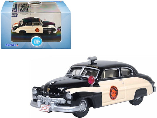 1949 Mercury Monarch Police Black and White "Florida Highway Patrol" 1/87 (HO) Scale Diecast Model Car by Oxford Diecast by Oxford Diecast