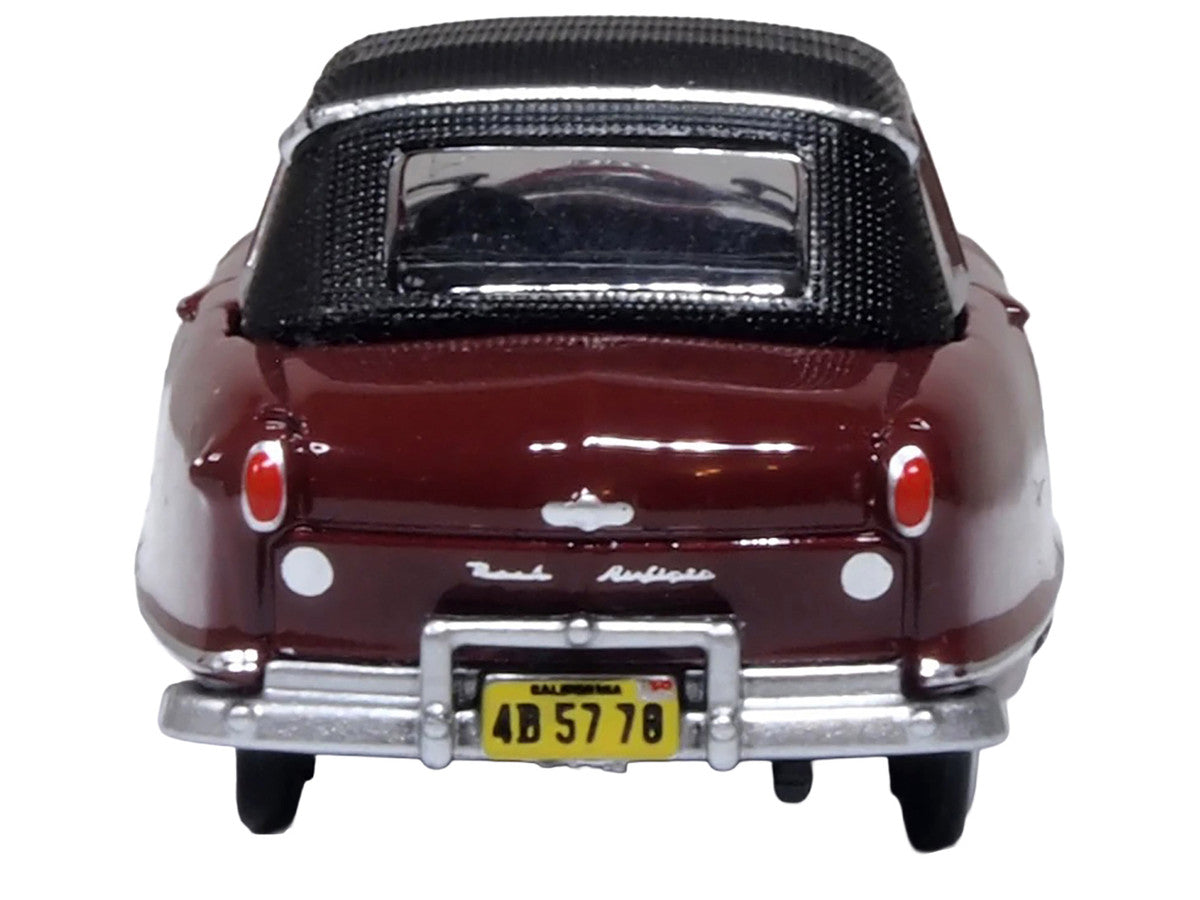 1950 Nash Rambler Custom Landau Convertible (Closed) Sunset Maroon with Black Top 1/87 (HO) Scale Diecast Model Car by Oxford Diecast by Oxford Diecast