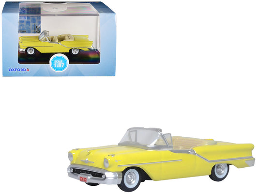 1957 Oldsmobile 88 Convertible Coronado Yellow 1/87 (HO) Scale Diecast Model Car by Oxford Diecast by Oxford Diecast