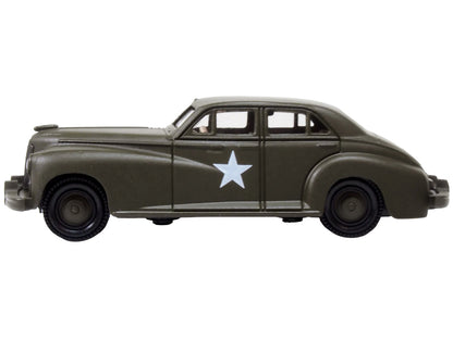 1942 Packard Clipper Touring Sedan "US Army Staff Car" Olive Drab 1/87 (HO) Scale Diecast Model Car by Oxford Diecast by Oxford Diecast