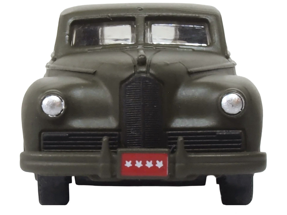 1942 Packard Clipper Touring Sedan "US Army Staff Car" Olive Drab 1/87 (HO) Scale Diecast Model Car by Oxford Diecast by Oxford Diecast