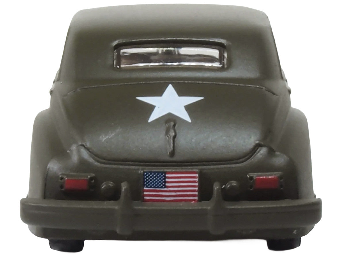 1942 Packard Clipper Touring Sedan "US Army Staff Car" Olive Drab 1/87 (HO) Scale Diecast Model Car by Oxford Diecast by Oxford Diecast