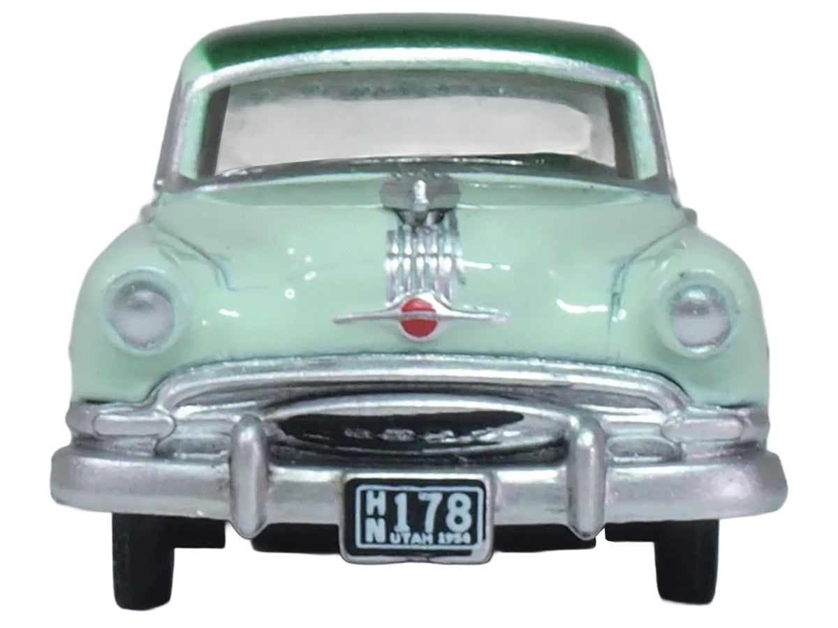 1954 Pontiac Chieftain 4 Door Shannon Green with Brookmere Green Top 1/87 (HO) Scale Diecast Model Car by Oxford Diecast by Oxford Diecast