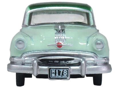 1954 Pontiac Chieftain 4 Door Shannon Green with Brookmere Green Top 1/87 (HO) Scale Diecast Model Car by Oxford Diecast by Oxford Diecast