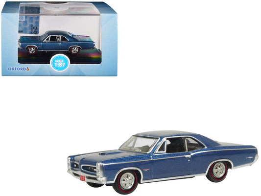 1966 Pontiac GTO Fontaine Blue Metallic 1/87 (HO) Scale Diecast Model Car by Oxford Diecast by Oxford Diecast