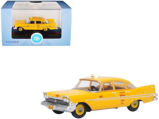 1959 Plymouth Belvedere Taxi Yellow "Tanner Yellow Cab Co." 1/87 (HO) Scale Diecast Model Car by Oxford Diecast by GMP