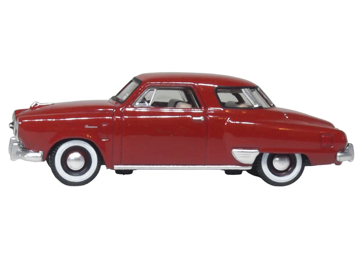 1950 Studebaker Champion Starlight Coupe Commanche Red 1/87 (HO) Scale Diecast Model Car by Oxford Diecast by Oxford Diecast