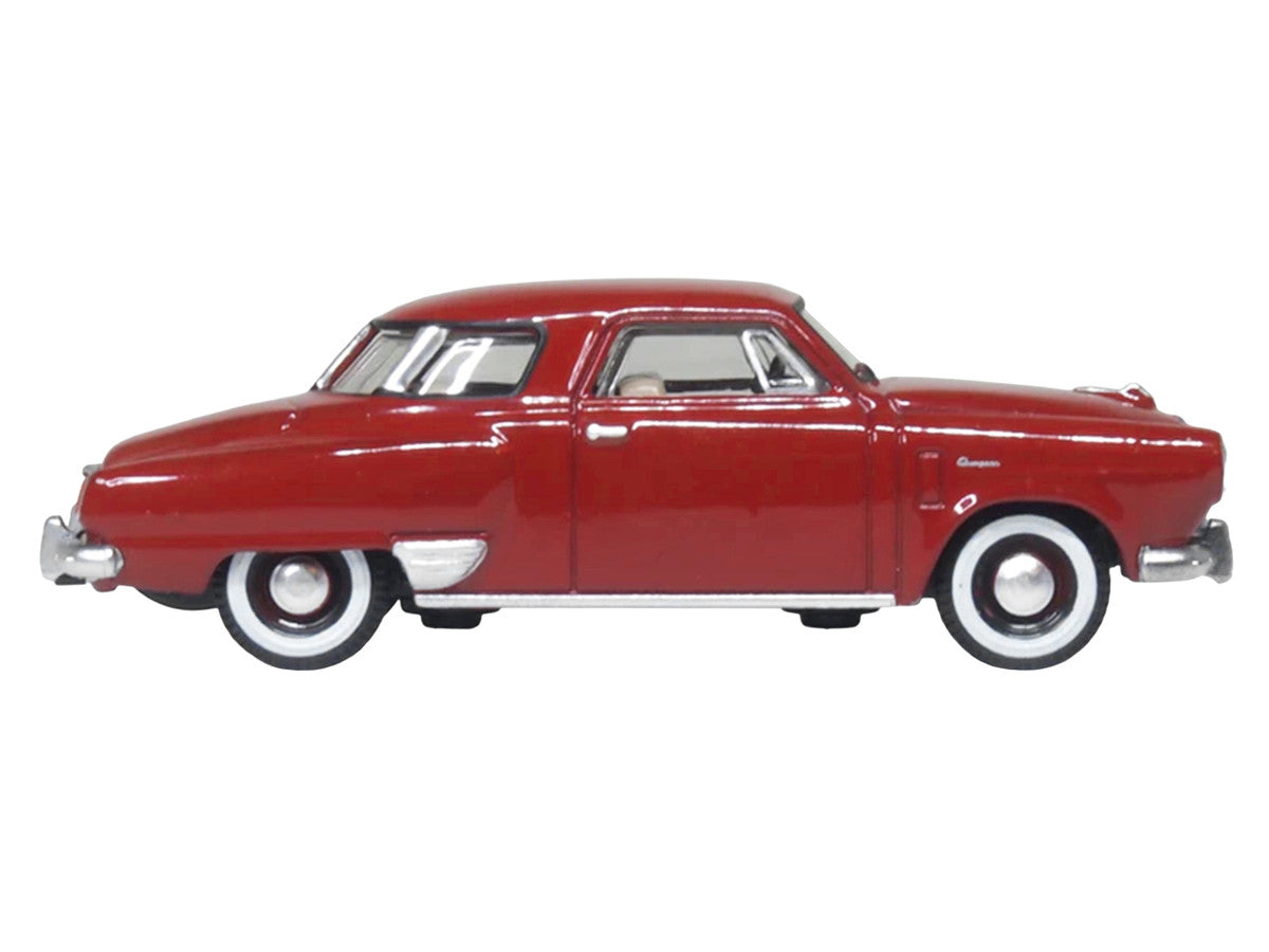 1950 Studebaker Champion Starlight Coupe Commanche Red 1/87 (HO) Scale Diecast Model Car by Oxford Diecast by Oxford Diecast