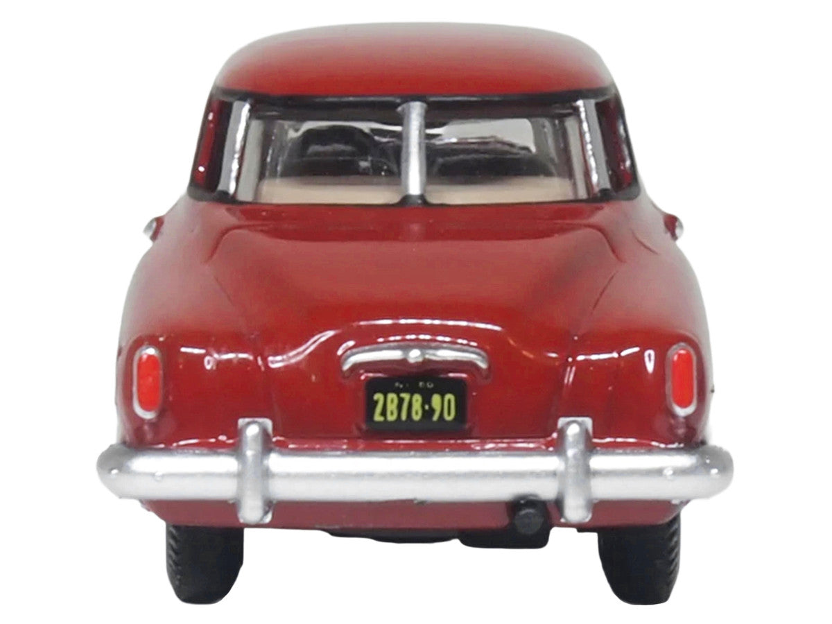 1950 Studebaker Champion Starlight Coupe Commanche Red 1/87 (HO) Scale Diecast Model Car by Oxford Diecast by Oxford Diecast