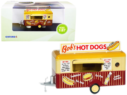 "Bob's Hot Dogs" Mobile Food Trailer 1/87 (HO) Scale Diecast Model by Oxford Diecast by Oxford Diecast