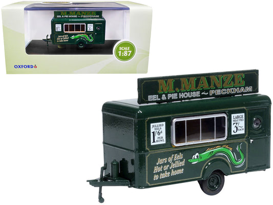 Mobile Food Trailer "M. Manze Eel and Pie House - Peckham" 1/87 (HO) Scale Diecast Model by Oxford Diecast by Oxford Diecast