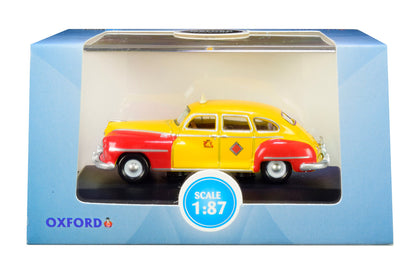 1946-1948 DeSoto Suburban Yellow and Red "San Francisco Taxi" "The Godfather" Movie 1/87 (HO) Scale Diecast Model Car by Oxford Diecast by Oxford Diecast