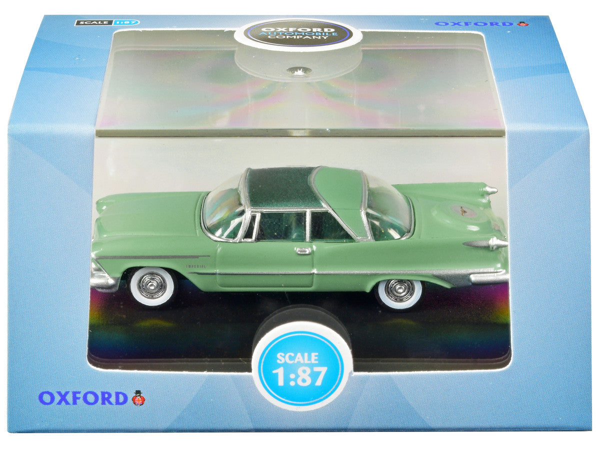 1959 Chrysler Imperial Crown 2 Door Hardtop Highland Green and Ballad Green 1/87 (HO) Scale Diecast Model Car by Oxford Diecast by Oxford Diecast