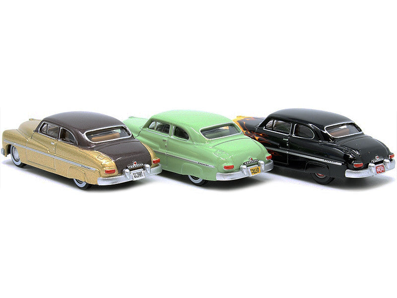 1949 Mercury Set of 3 Cars "70th Anniversary" 1/87 (HO) Scale Diecast Model Cars by Oxford Diecast by Oxford Diecast