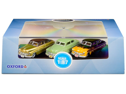 1949 Mercury Set of 3 Cars "70th Anniversary" 1/87 (HO) Scale Diecast Model Cars by Oxford Diecast by Oxford Diecast