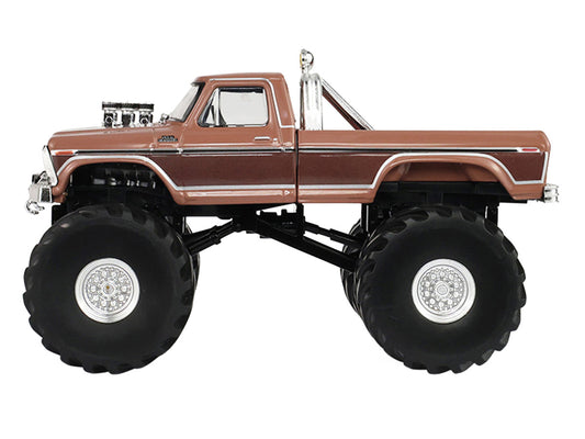 1978 Ford F-350 Monster Truck with 66-Inch Tires "BFT" Brown Two-Tone "Kings of Crunch" Series 1/43 Diecast Model Car by Greenlight by Greenlight