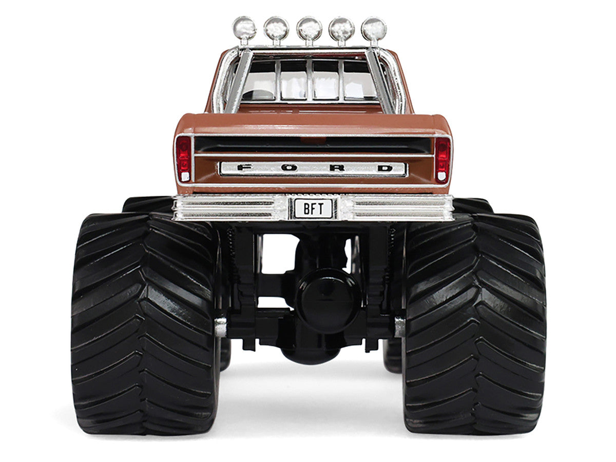 1978 Ford F-350 Monster Truck with 66-Inch Tires "BFT" Brown Two-Tone "Kings of Crunch" Series 1/43 Diecast Model Car by Greenlight by Greenlight